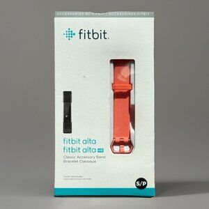 Genuine Fitbit Alta & Alta HR Classic Accessory Band Coral Pink Sz Small S/P New